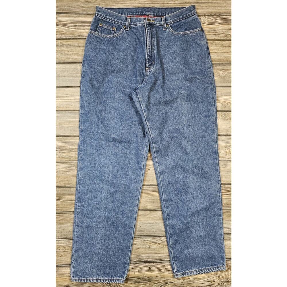 LL Bean Vintage Women's Size 16 M/T Double L Relaxed Fit Jeans Flannel Lined Red